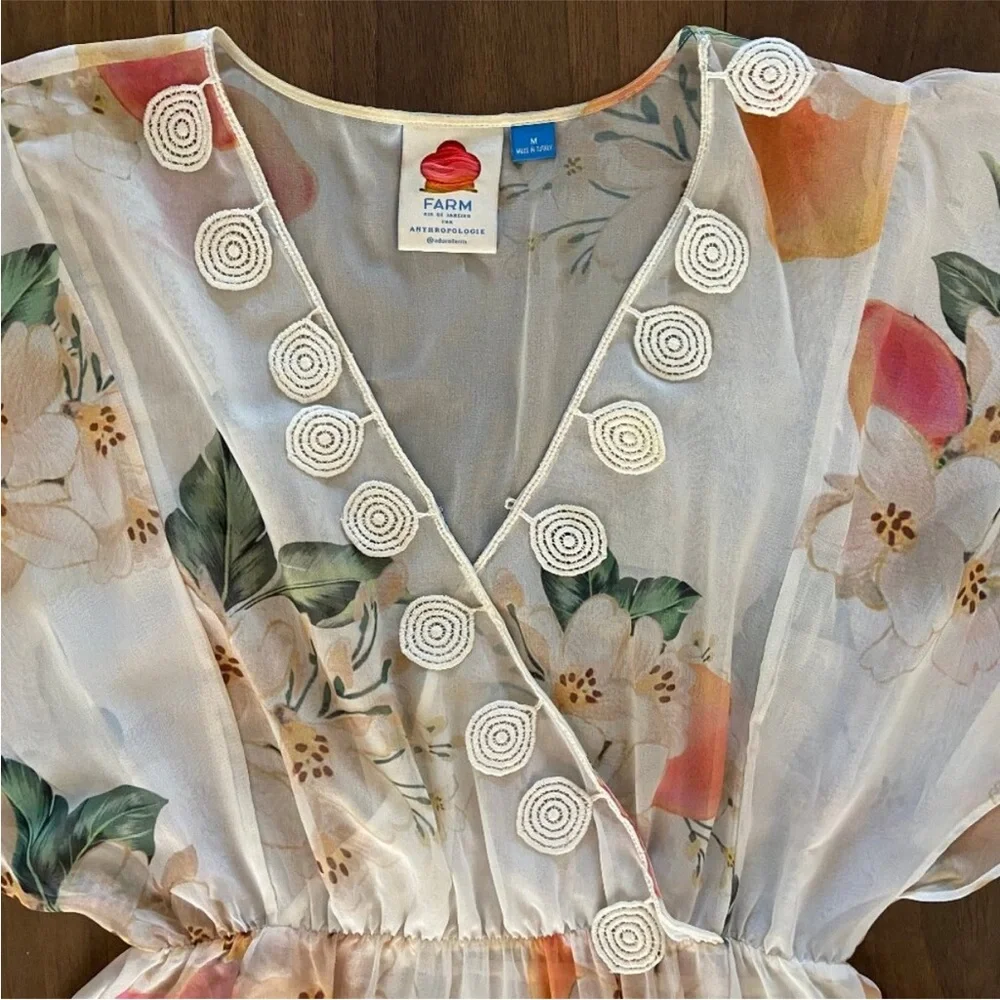 FARM Rio x Anthropologie Eloisa Boho Floral Flowy Cottagecore Midi Dress Size M - Picture 5 of 16